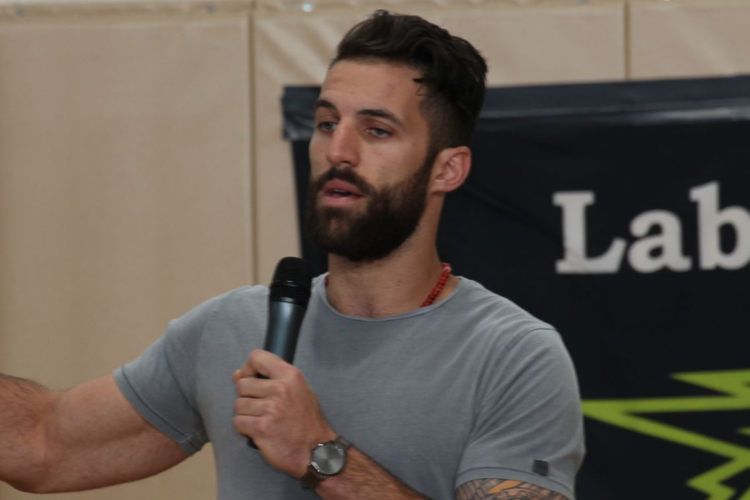 Paul Rabil speaking to students at Lab