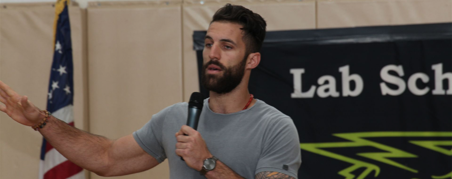 Paul Rabil speaking to students at Lab