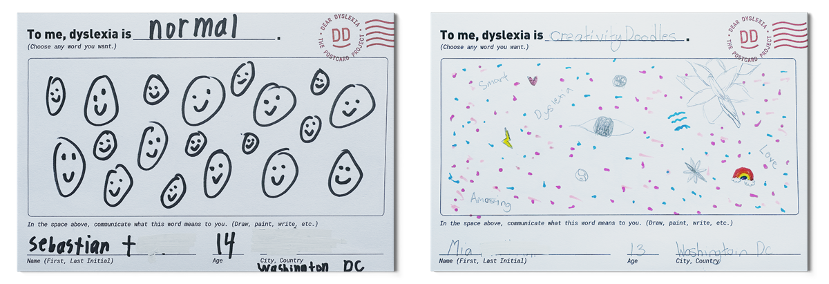 Dear Dyslexia Postcard project