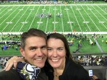 Kim Wargo and husband at football game