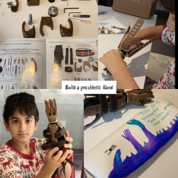 elementary student makes prosthetic hand