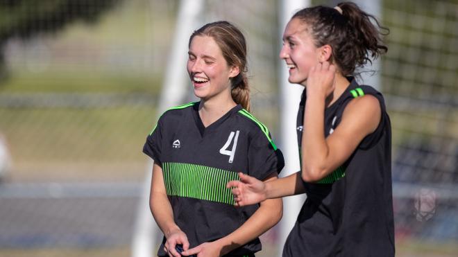 2 Girls on the soccer field