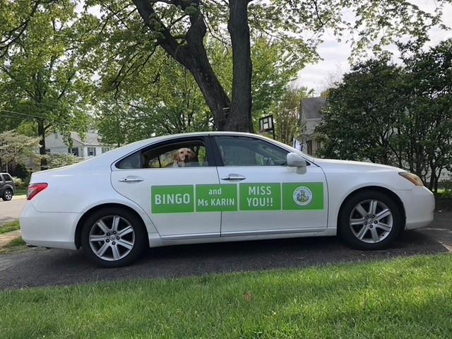 car with vinyl banner