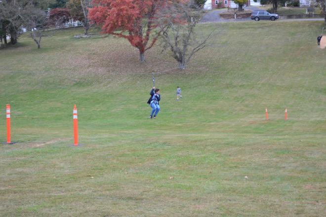 Ziplining over the hill