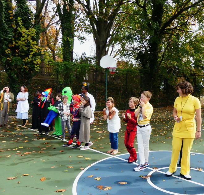 Students on the Basketball court