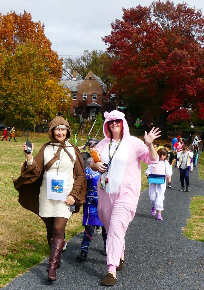 Elizabeth and Judy in Costume